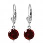 3.1 Carat 14K Solid White Gold Notwith standing Garnet Earrings