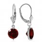 3.1 Carat 14K Solid White Gold Notwith standing Garnet Earrings