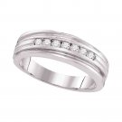 0.25 CT MENS WEDDING BAND ANNIVERSARY RING NATURAL DIAMONDS 10K WHITE GOLD