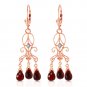 6.31 Carat 14K Solid Rose Gold Garnet Chandelier Drops