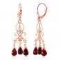 6.31 Carat 14K Solid Rose Gold Garnet Chandelier Drops