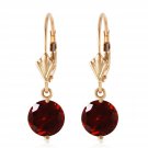 Womens 3.1 CTW 14K Solid Gold Pretty Girl Garnet Earrings Cute Fashion Jewelry