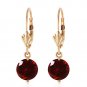 Womens 3.1 CTW 14K Solid Gold Pretty Girl Garnet Earrings Cute Fashion Jewelry