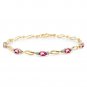 3.39 Carat 14K Solid Gold Tennis Bracelet Pink Topaz Diamond