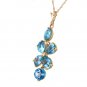Womens 3.15 Carat 14K Solid Gold Passione Blue Topaz Necklace Layering Jewelry