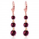 7.2 Carat 14K Solid Rose Gold Amethyst Leverback Earrings