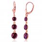 7.2 Carat 14K Solid Rose Gold Amethyst Leverback Earrings