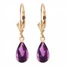 Womens 2.5 Carat 14K Solid Yellow Gold Leverback Earrings Cute Fashion Jewelry