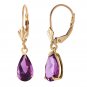 Womens 2.5 Carat 14K Solid Yellow Gold Leverback Earrings Cute Fashion Jewelry