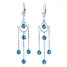 3 Carat 14K Solid Gold Spring Springs Blue Topaz Earrings