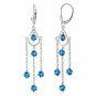 3 Carat 14K Solid Gold Spring Springs Blue Topaz Earrings