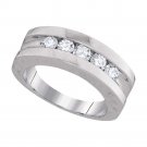 Mens Solid 1.0 CT Diamond Wedding BAND Anniversary RING 10k White Gold Size 8-13
