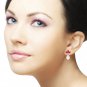 9.5 Carat 14K Solid White Gold Dangling Earrings pearl Ruby