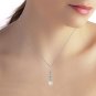 3.25 CTW 14K Solid White Gold Open Your Eyes Aquamarine pearl Womens Elegant