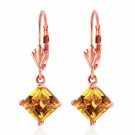 3.2 CT 14K Solid Rose Gold Citrine Simplicity Earrings Womens Natural Gemstone