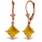 3.2 CT 14K Solid Rose Gold Citrine Simplicity Earrings Womens Natural Gemstone