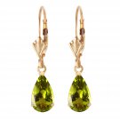 3 CTW 14K Solid Gold Green Grass Peridot Earrings Natural Gemstone Jewelry
