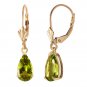 3 CTW 14K Solid Gold Green Grass Peridot Earrings Natural Gemstone Jewelry