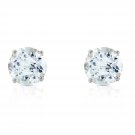 3.1 Carat 14K Solid White Gold Love We Share Aquamarine Earrings Cute Fashion
