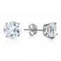 3.1 Carat 14K Solid White Gold Love We Share Aquamarine Earrings Cute Fashion