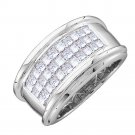 14k White Gold Mens Princess Diamond Wedding Anniversary Band Ring 1/2 Ctw