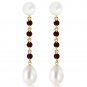11 Carat 14K Solid Gold pearly View Garnet pearl Earrings Cute Fashion Jewelry