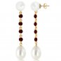 11 Carat 14K Solid Gold pearly View Garnet pearl Earrings Cute Fashion Jewelry