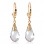 6 Carat 14K Solid Bright Moon White Topaz Earrings Natural Gemstone Jewelry