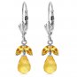 3.4 Ct 14K Solid White Gold Not Crooked Path Citrine Earrings Natural Gemstone