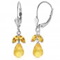 3.4 Ct 14K Solid White Gold Not Crooked Path Citrine Earrings Natural Gemstone