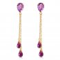 7.5 CTW 14K Solid Gold Eloquence Amethyst Earrings Womens Girls Ladies Fashion