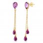 7.5 CTW 14K Solid Gold Eloquence Amethyst Earrings Womens Girls Ladies Fashion
