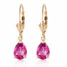2.85 Carat 14K Solid Gold Garden Party Pink Topaz Earrings Cute Fashion Jewelry
