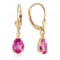 2.85 Carat 14K Solid Gold Garden Party Pink Topaz Earrings Cute Fashion Jewelry