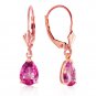 2.85 Carat 14K Solid Rose Gold Glamour Pink Topaz Earrings