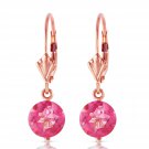 3.1 Carat 14K Solid Rose Gold Youth Pink Topaz Earrings Womens Natural Gemstone