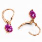 3.1 Carat 14K Solid Rose Gold Youth Pink Topaz Earrings Womens Natural Gemstone
