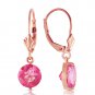 3.1 Carat 14K Solid Rose Gold Youth Pink Topaz Earrings Womens Natural Gemstone
