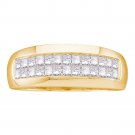 1.0 CT Carat 14k Yellow Gold Mens Diamond Wedding BAND RING Princess CUT Size 10
