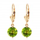 3.1 CTW 14K Solid Gold Charmed Life Peridot Earrings Natural Gemstone Jewelry
