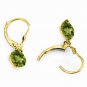 3.1 CTW 14K Solid Gold Charmed Life Peridot Earrings Natural Gemstone Jewelry
