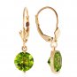3.1 CTW 14K Solid Gold Charmed Life Peridot Earrings Natural Gemstone Jewelry