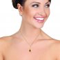 14K Solid Gold Snake Necklace withDangling Briolette Garnet & Diamond