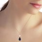 14K Solid Rose Gold Necklace with Rose Topaz & Sapphire