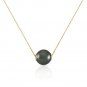 14K Solid Gold Necklace with  16.0 mm Black Shell pearl