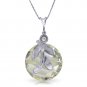 5.32 Carat 14K Solid White Gold Necklace Natural Green Amethyst Diamond