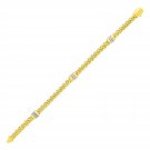 Polished Woven Rope Bracelet with Diamond Accents in 14k Yellow Gold