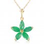 1.4 Carat 14K Solid Gold Lulu Emerald Necklace