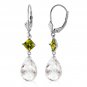 11 Carat 14K Solid White Gold Born To Rock Peridot White pearl Earrings