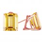 13 CTW 14K Solid Rose Gold Octagon Citrine Earrings